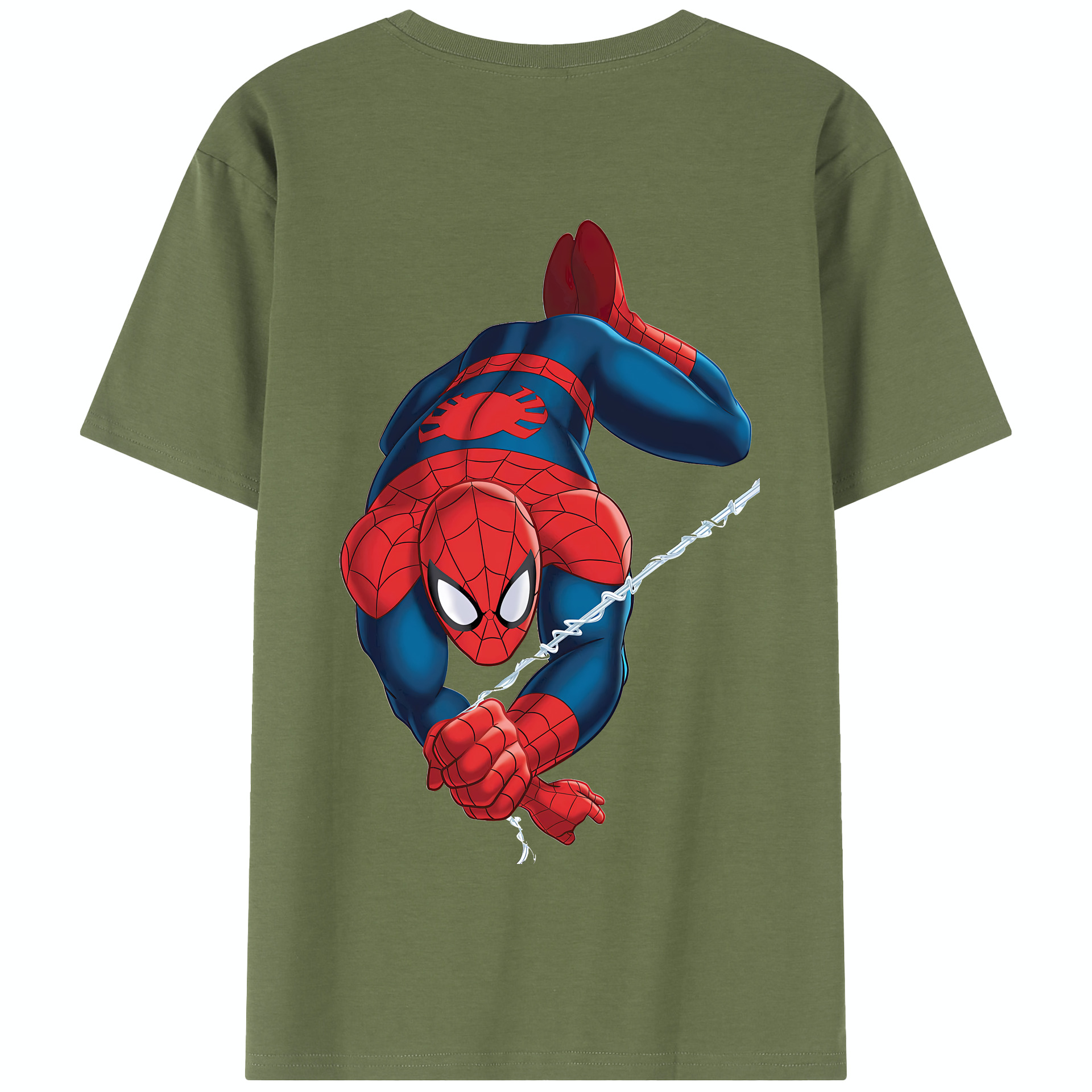 （画像用） Spider Man スパイダーマン 綿100％半袖Tシャツ（背面プリント）